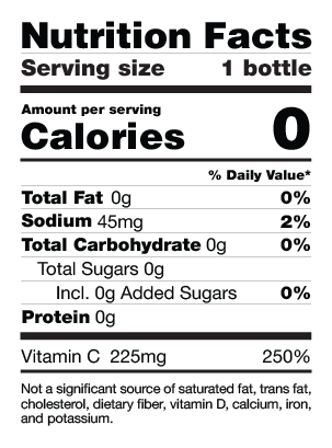 Teas' Tea Green + <br>White Tea 500 Nutritional Facts Table