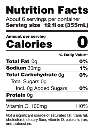 Teas' Tea Jasmine <br>Green Tea 2L Nutritional Facts Table